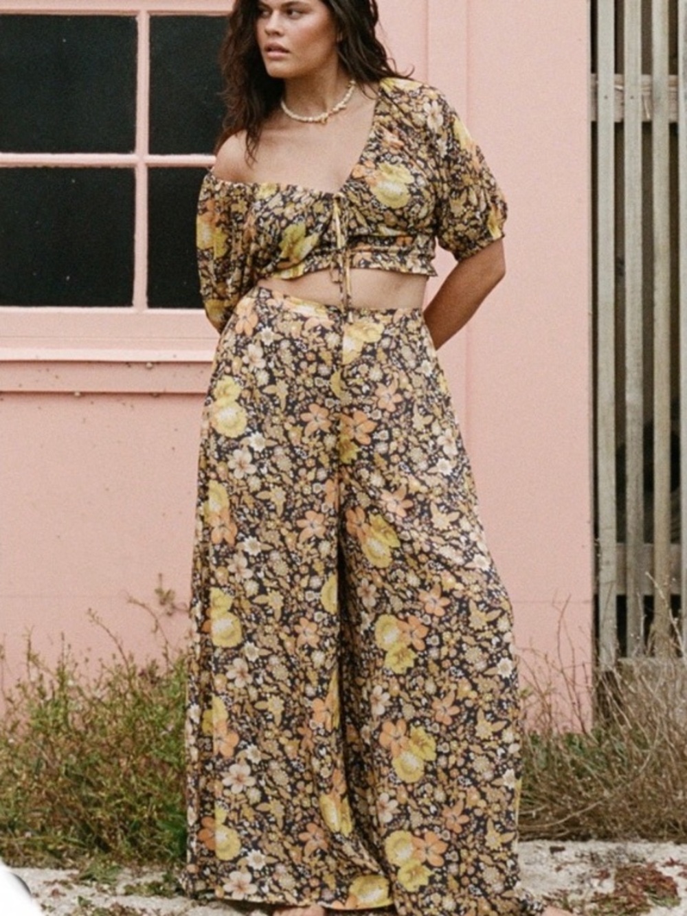 Spell Hibiscus Lane wide leg pants